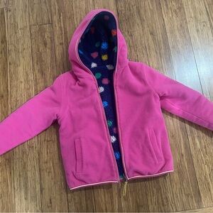Mini Boden Pink Fleece-Lined Reversible Hoodie jacket